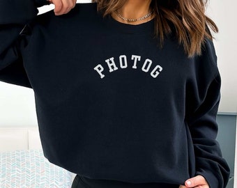 PHOTOG Crewneck Sweater for Photographer Unisex Photography Sweatshirt Gender Neutral Sweater
