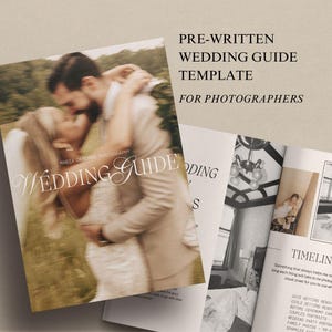 CANVA Modern Wedding Photography Client Guide Editable Elopement Magazine Template Pre Written Photographer Book Digital Download
