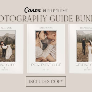 CANVA Digital Download Bundle Modern Wedding Photography Client Guide Pre-written Welcome Book Editable Elopement Magazine Template