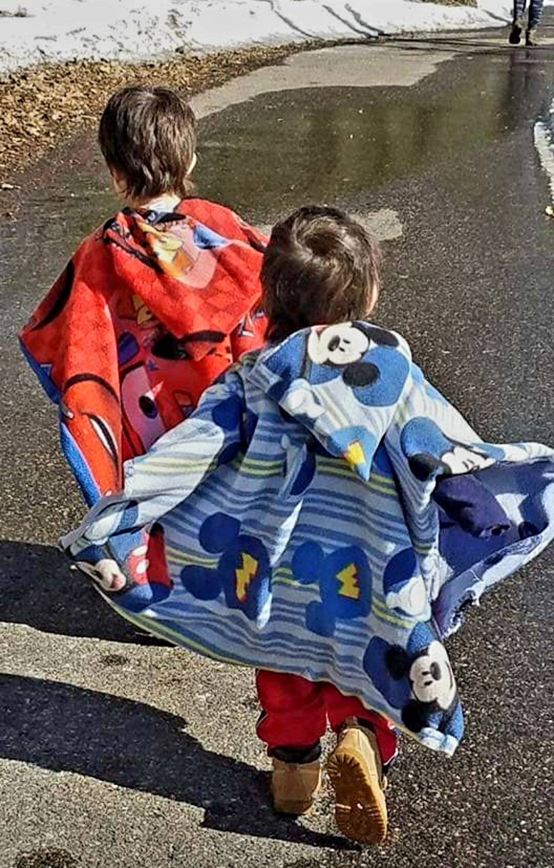 Hooded Reversible Fleece Poncho for Kids, Carseat Poncho, Customized