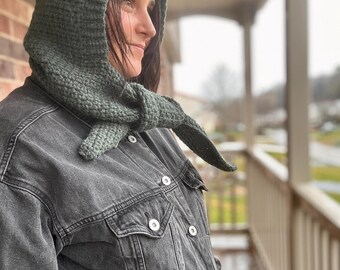 Edna Hooded Scarf - Crochet Pattern - Etsy Norway