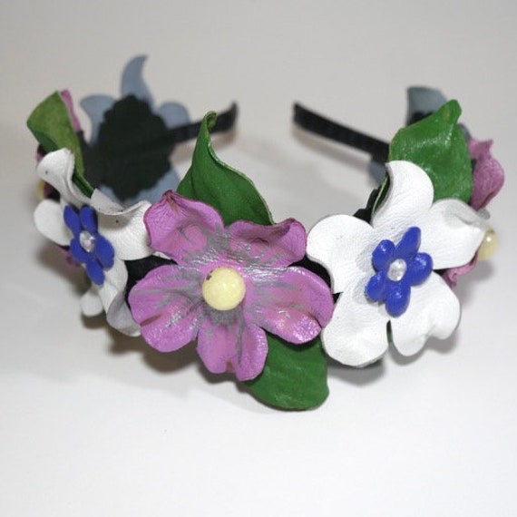 Spring Crown Flowers Headband Handmade Flowers Leather Craft  display picture 3