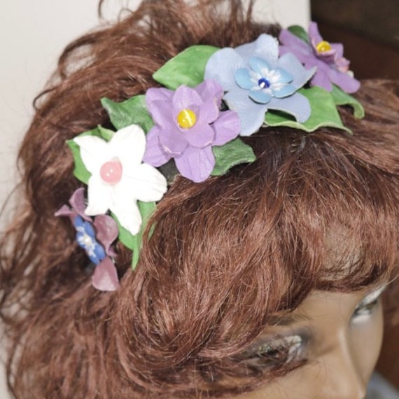 Spring Crown Flowers Headband Handmade Flowers Leather Craft  display picture 1