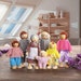Handmade Wooden Dolls For Dollhouses UK, Miniature 7 family members. Furniture Dolls. Grandmother , Grandfather , Children And Parents Set. 
