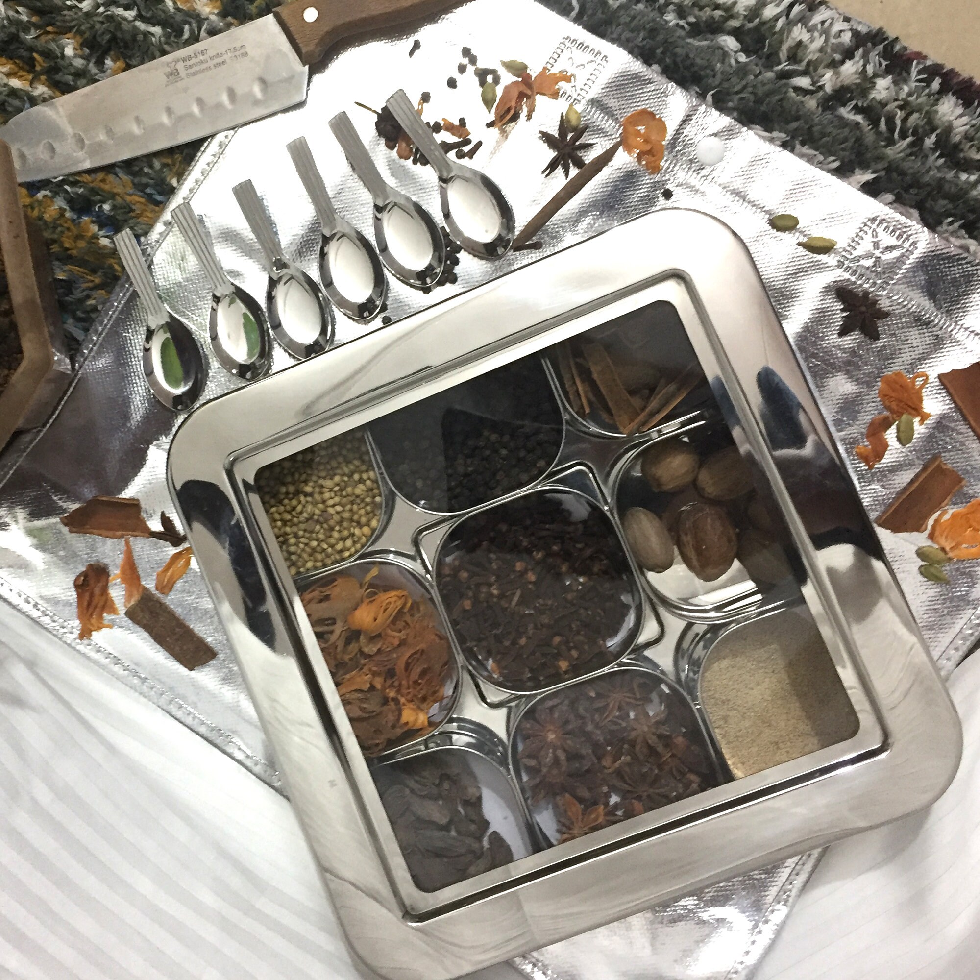 Stainless Steel Spice Box With 17 Authentic Organic Indian Etsy