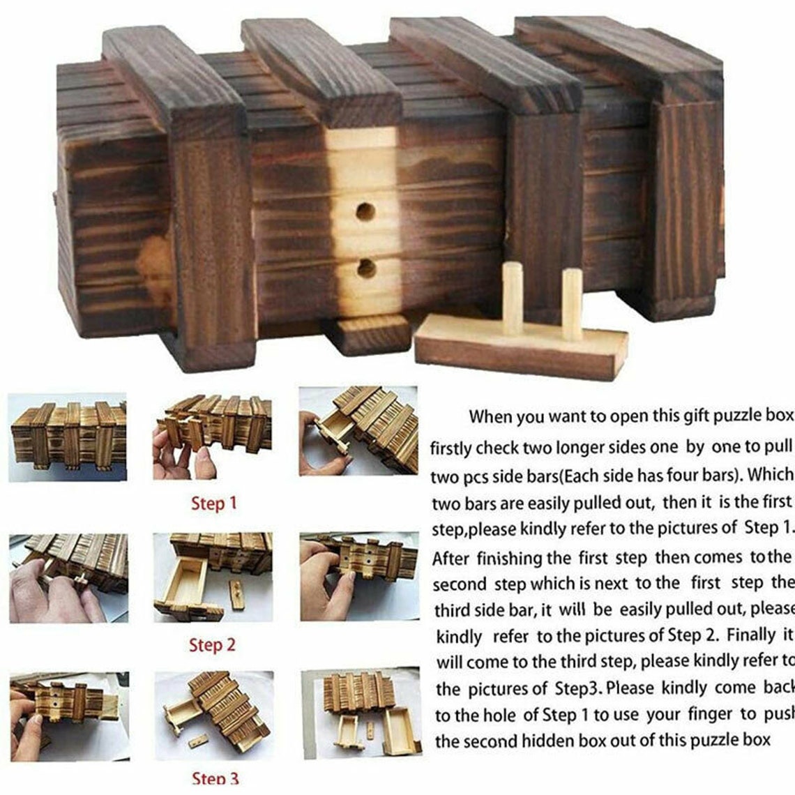 Wood Magic Secret Brain Teaser Box Secret Drawer with Large IQ Etsy