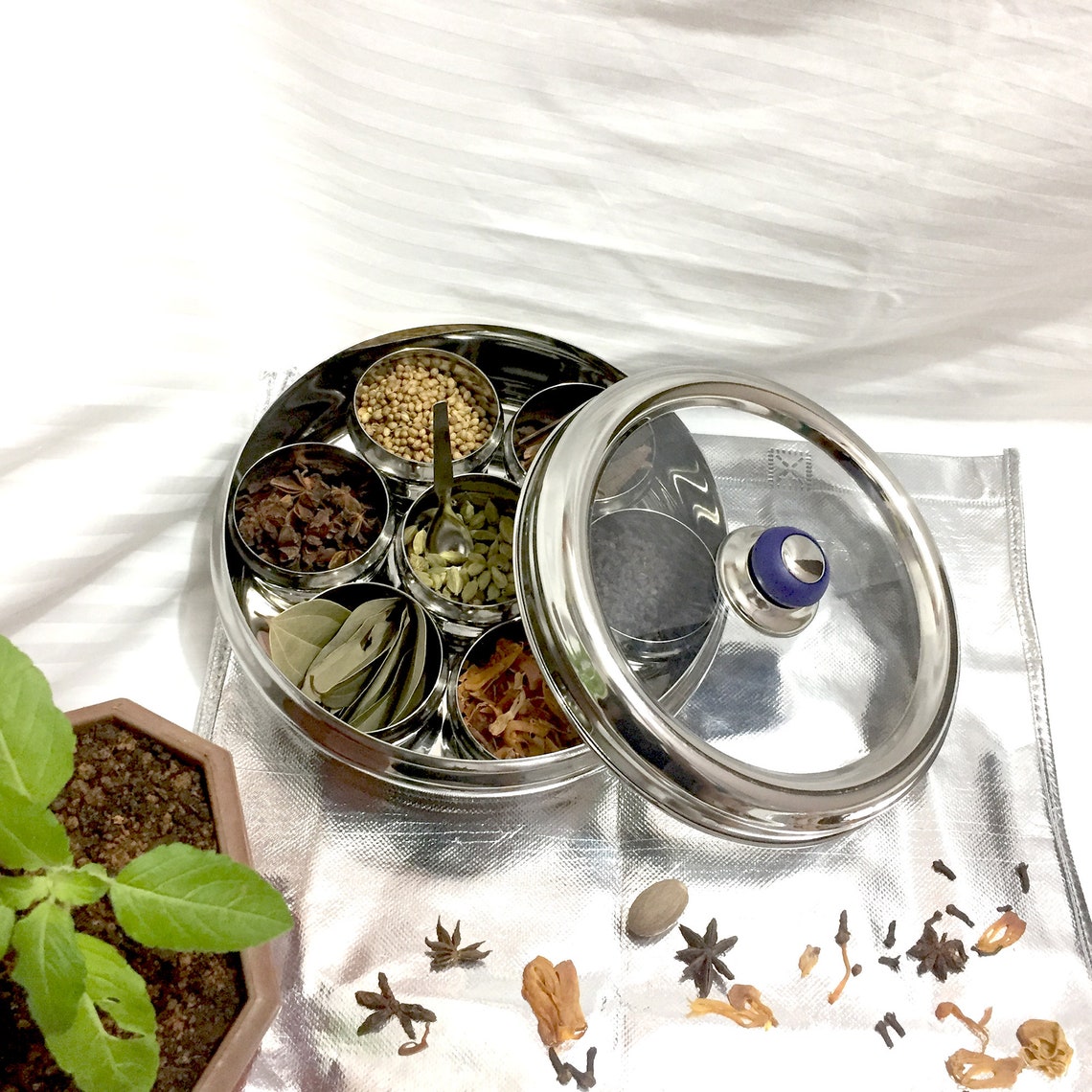 Indian Spice Box with 17 Spices Authentic Organic Spices Etsy