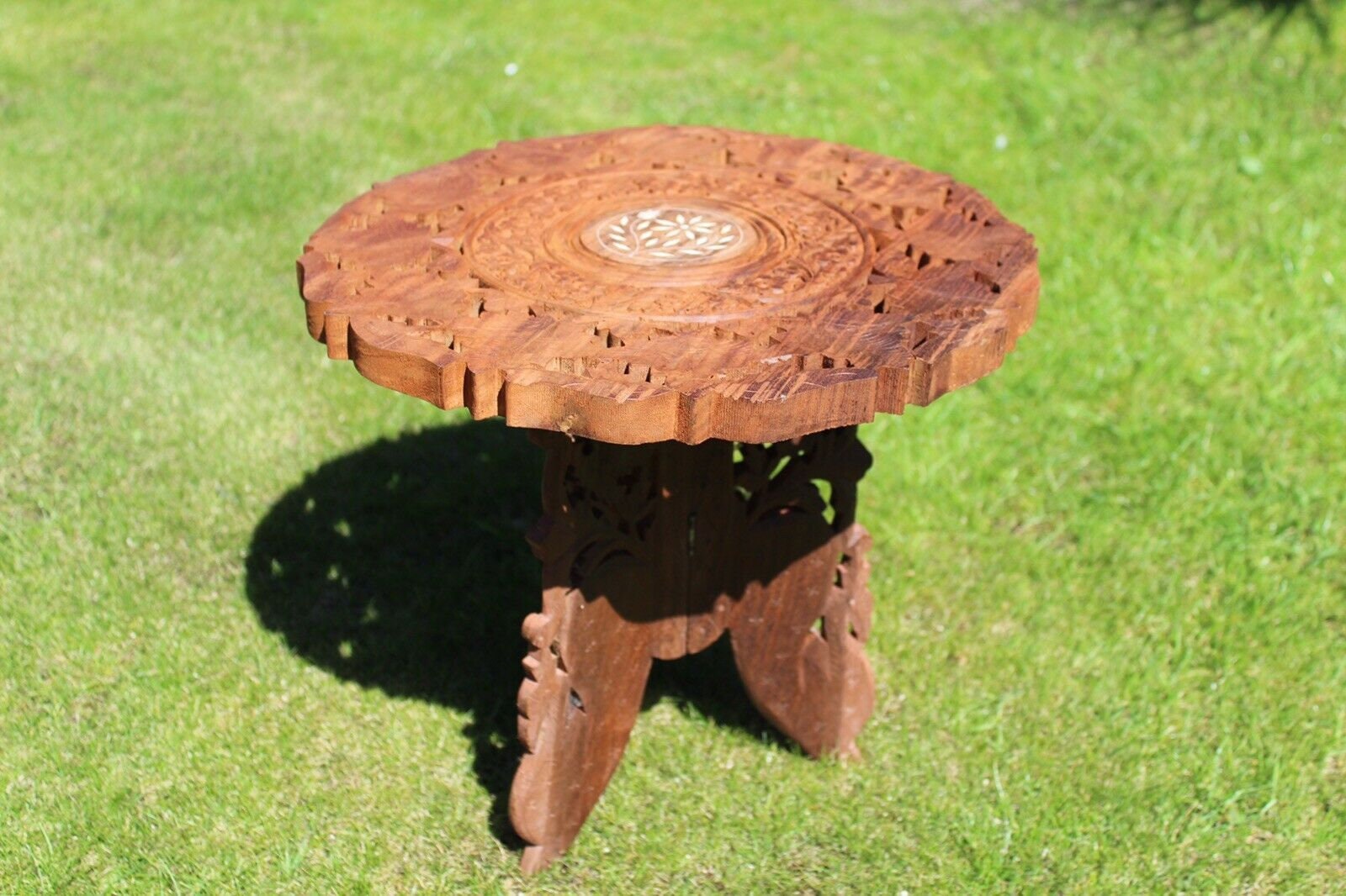 Vintage Indian Hand Carved wooden Coffee Table Rustic Indoor Etsy