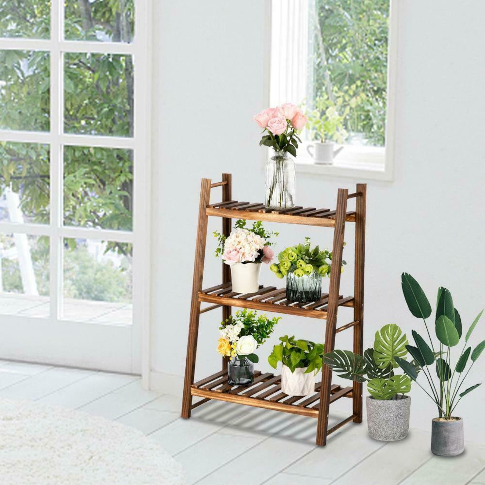 3 Tier Wooden Plant Stand Flower Step Pot Display Rack Shelf | Etsy