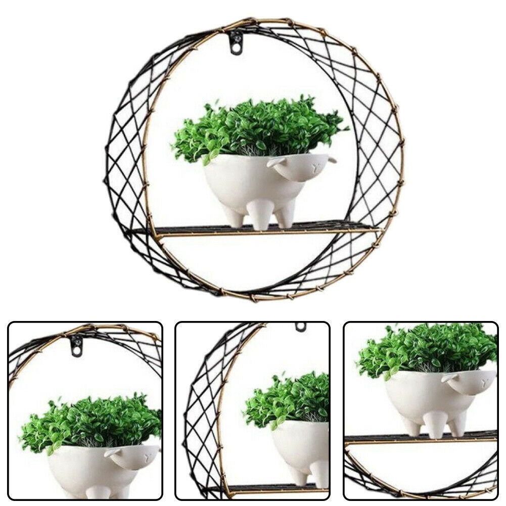 Vintage Hanging Wall Shelf Natural Wood & Metal Industrial Etsy