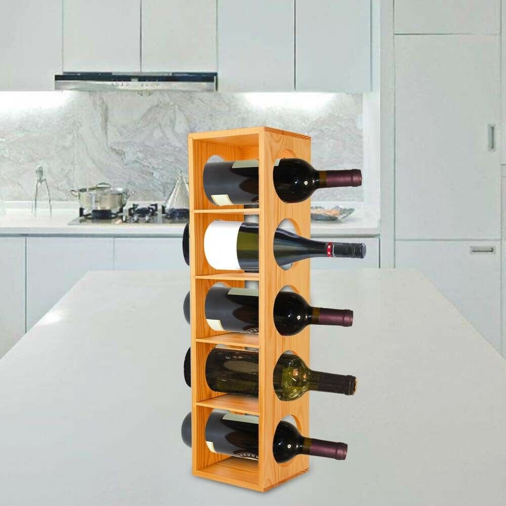 Pine Wood Wine Rack Wall Mounted 5 bottle Storage holder Etsy