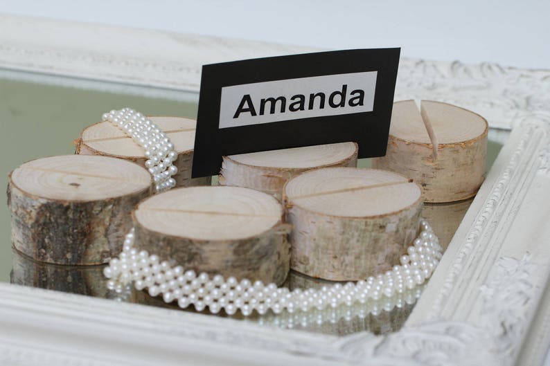 Set of 30 Place Card Holder Name Tag Holder Birch Table Etsy