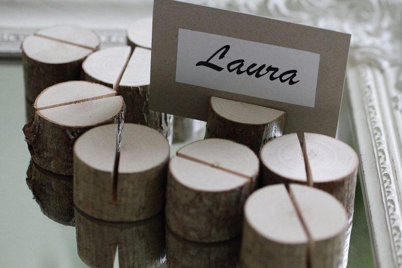 Set of 30 Place Card Holder Name Tag Holder Wooden Table Etsy