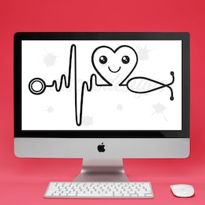 Cute Kawaii Stethoscope PNG and SVG files for Vinyl Cut or Clip Art