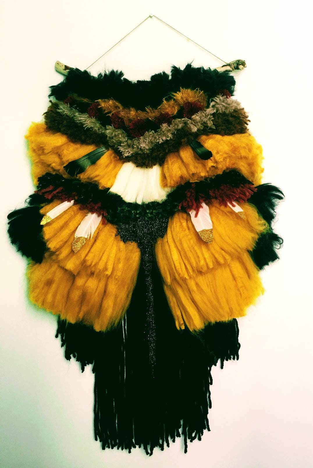 Tissage Mural Ensoleillé Entièrement Réalisé à La Main - Moyen Modèle