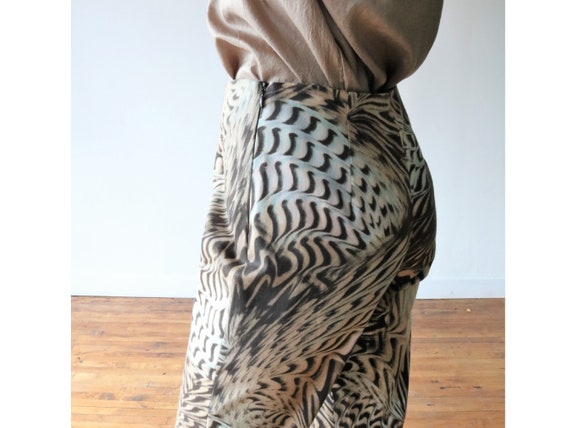 90's Cat Print / Animal Print mid-High Waist Pant… - image 9