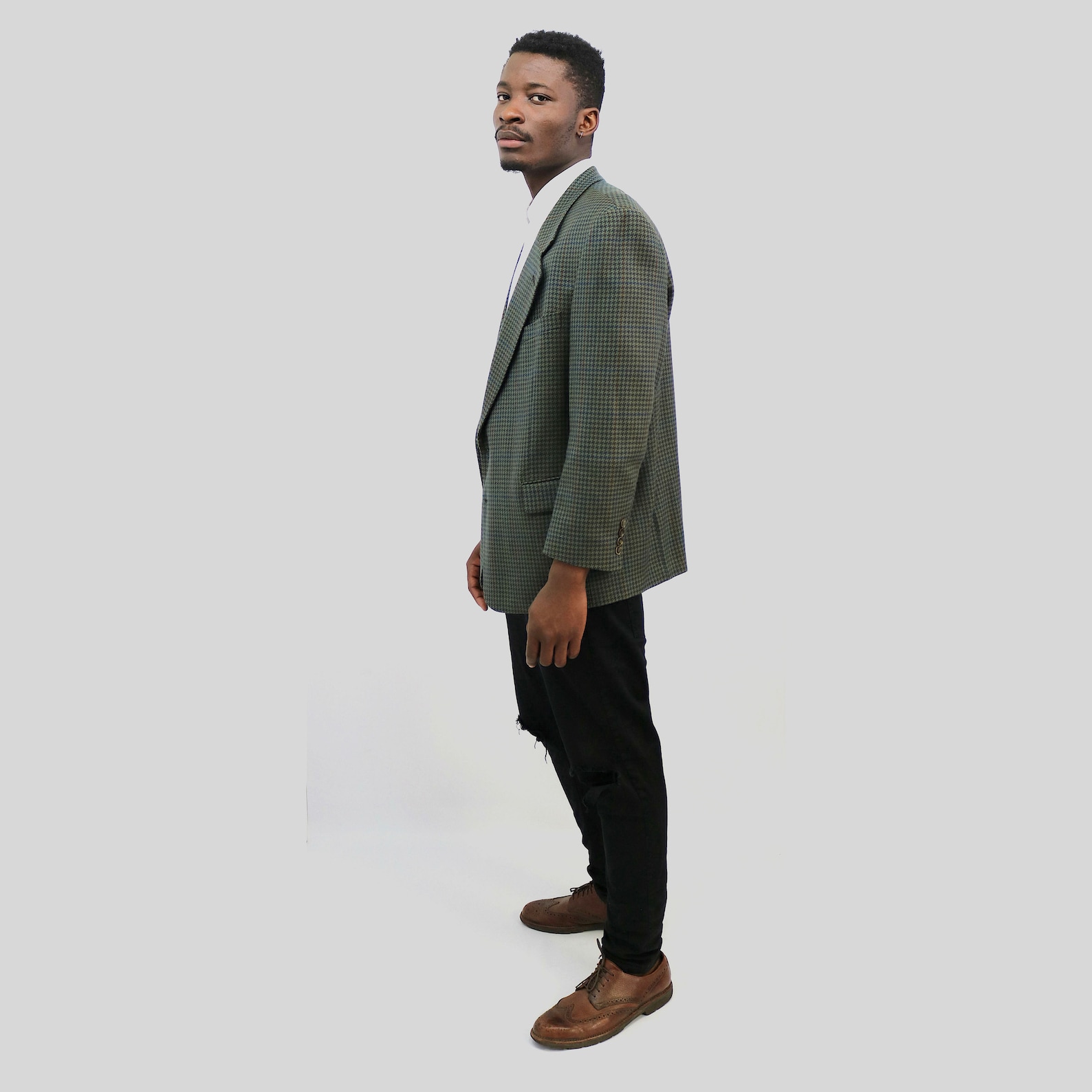 Abbigliamento vintageuomo verde degli anni '