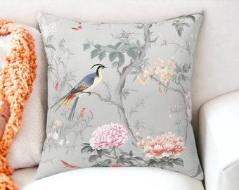 Floral Elegance Chinoiserie Pillow