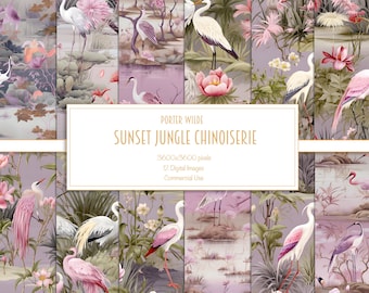 Chinoiserie Digital Paper Oriental Digital Paper French - Etsy