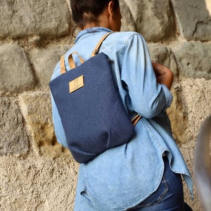 Mini sac à dos en toile fait main Sac de voyage végétalien écologique pour un usage quotidien image 1