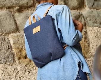 Handmade Canvas Mini Backpack - Eco-friendly Vegan Travel Bag for Everyday Use