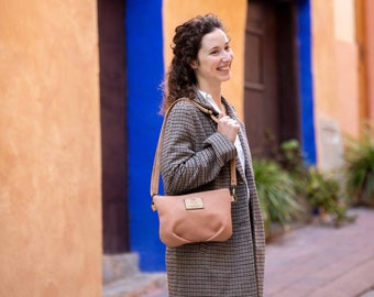 Small Recycled Canvas Crossbody Purse - Handmade Gift for Her, Sustainable Fashion Accessories