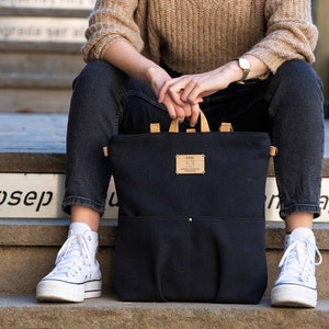 Bolsa mochila conversível para mulheres, Bolsa crossbody de lona, Bolsa de ombro de tecido, Bolsa feminina, Bolsa tote de trabalho, Mochila tote conversível