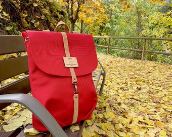 Recycled Fabric Handmade Canvas Rucksack for Women - Sustainable Fashion Backpack