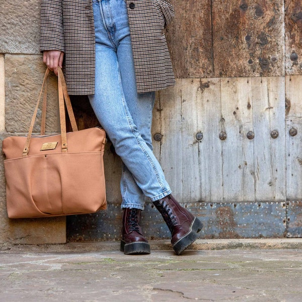 Sacoche pour ordinateur portable femme, Sacoche pour ordinateur au quotidien, Grand sac fourre-tout avec poches, Sac de travail spacieux