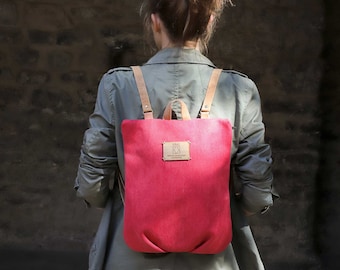 Anti theft backpack canvas, Safe backpack for women, Small backpack purse for woman, Mini rucksack for city explorations