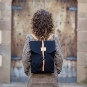 Sustainable and handmade backpack, Environmentally conscious rucksack for women Women’s backpack with recycled canvas Eco-conscious bag