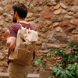 Eco-friendly mens backpack for city commuters Sustainable casual rucksack for men, Urban fabric backpack for 15-inch laptop, Laptop backpack