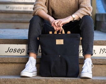 Convertible Backpack, Canvas Convertible Tote Bag  display picture 2