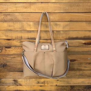 Large Cross Body Bag for Work – Personalized Canvas Shoulder Bag, Handmade Monogram Tote, Gift for Women