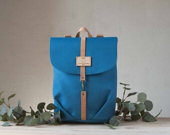 Handmade Women's Canvas Rucksack - Eco-friendly Bag from Recycled Fabric