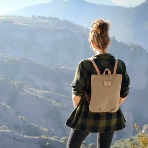 Mini sac à dos en toile fait main Sac de voyage végétalien écologique pour un usage quotidien image 2