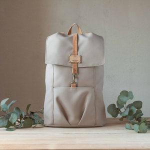 Canvas Vegan Rucksack for Laptop Unisex Backpack Design image 1