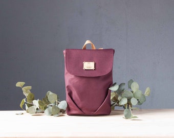 Cute Burgundy Canvas Mini Backpack - Perfect for Everyday Use