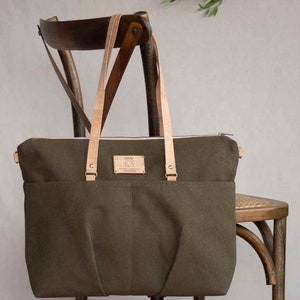 Personalisierte Canvas Umhängetasche für Damen, Canvas-Einkaufstasche mit großer Kapazität und Reißverschluss, Übergroße Canvas-Tasche Benutzerdefinierte Tasche Niedliche Handtasche für Laptop