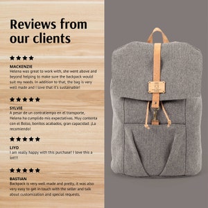 Men's laptop backpack for laptop, Canvas backpack for men, Men's work rucksack, Canvas casual business bag, Men's canvas laptop bag image 7