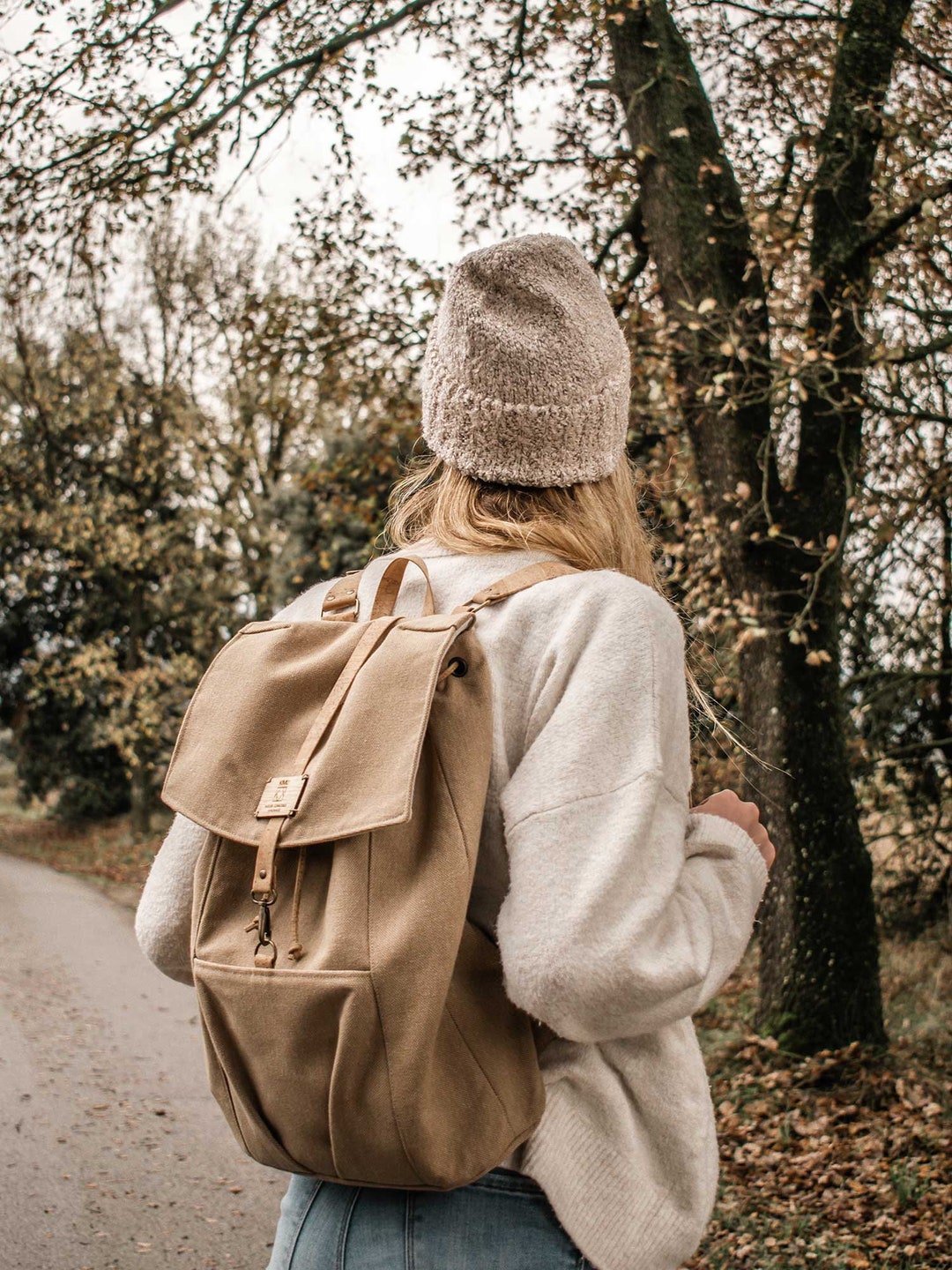 Vegan Rucksack for Women, Women Canvas Backpack, Laptop Vegan Rucksack for Women, Women Canvas Backpack, Laptop