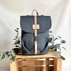 Aesthetic canvas backpack for women, Cute fabric womens backpack, Minimalist custom backpack for her, Personalized gift for her