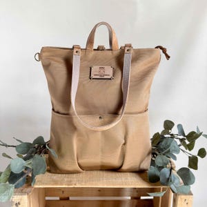 Vegan purse backpack for women, Handmade purse to backpack convertible, Canvas convertible tote backpack, Eco-friendly gifts for women