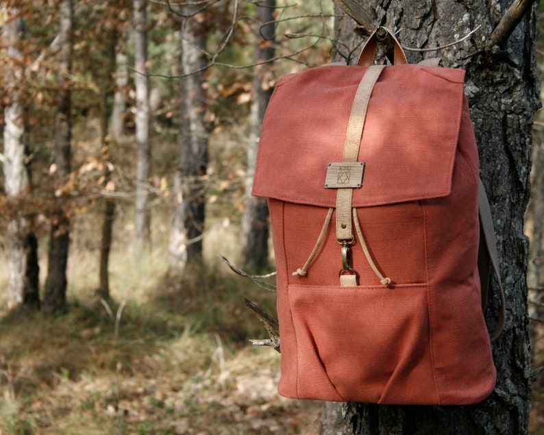 Canvas Backpack Purse Women Bagpack Red Rucksack Vegan Etsy Australia