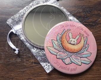 Moon Holographic Pocket Mirror - 3.5"