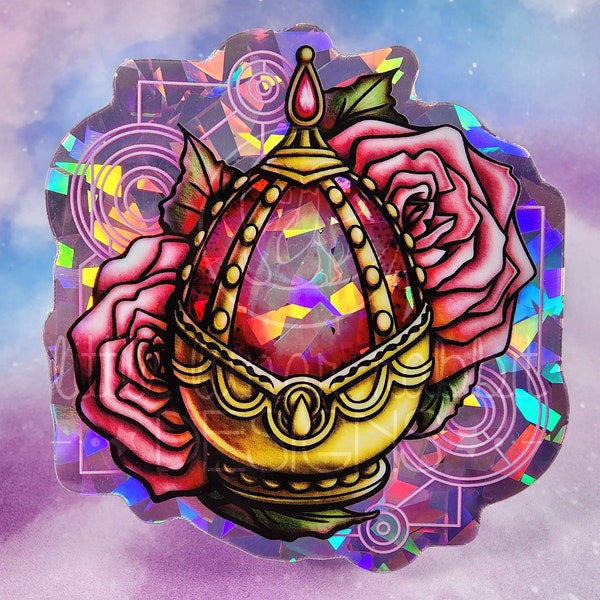 Mahou Shoujo "The Pink Haired Savior" Holographic Gem Sticker