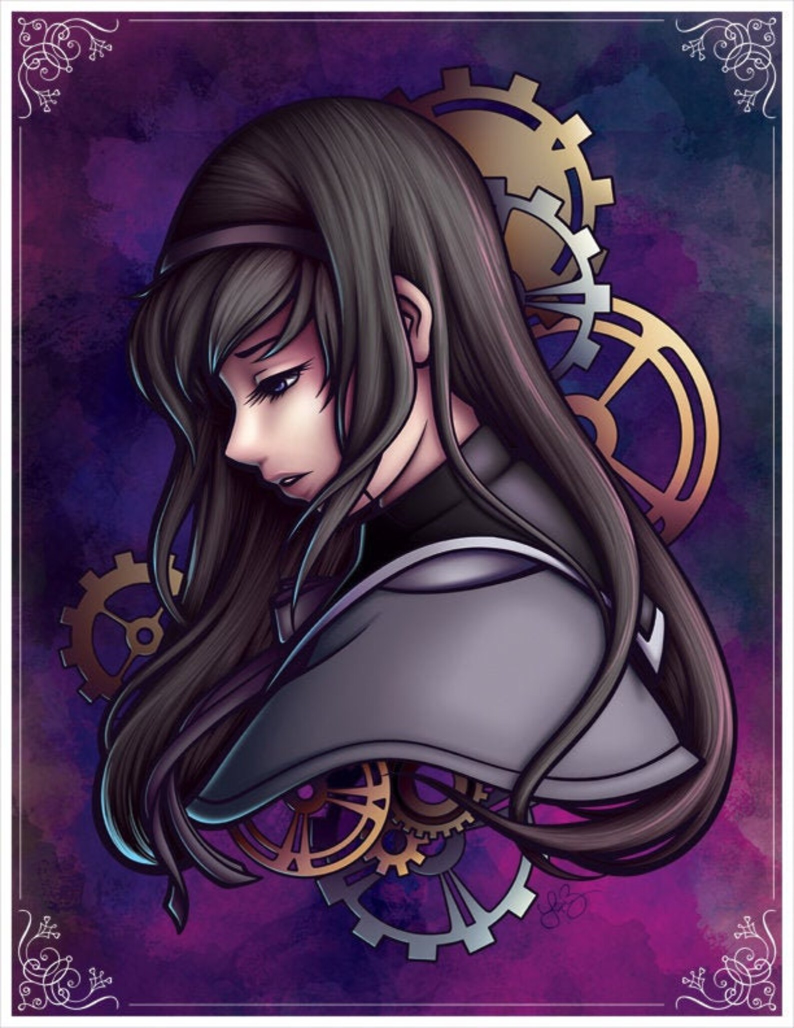 Puella Magi Madoka Magica | Homura Akemi | Digital Painting PRINT - Etsy