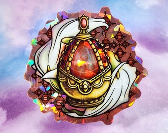 Mahou Shoujo "Fiel Pelirroja" Gema Holográfica Pegatina