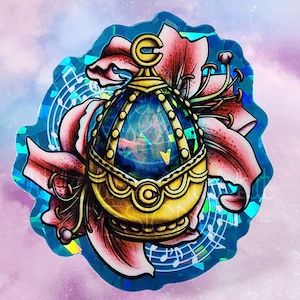 Mahou Shoujo Gema holográfica "Arrepentida de pelo azul" Pegatina
