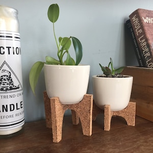 Desktop Plant Stand | Cork | Mid Century Modern